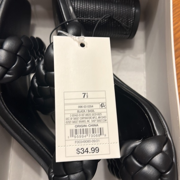 Women's Black Basil Mule With Round Heels & Woven Straps- A New Day™ - Picture 8 of 16